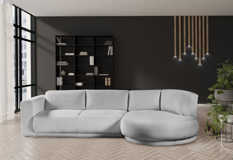 Narożnik prawostronny Bettso Lobiano 360x159 cm z funkcją spania szary 1szt.