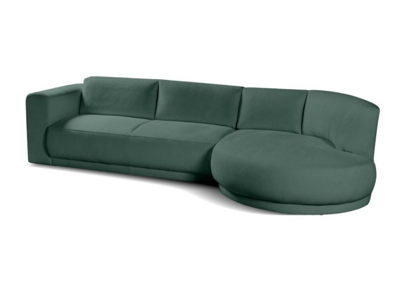 Narożnik prawostronny Bettso Lobiano 360x159 cm z funkcją spania zielony 1szt.