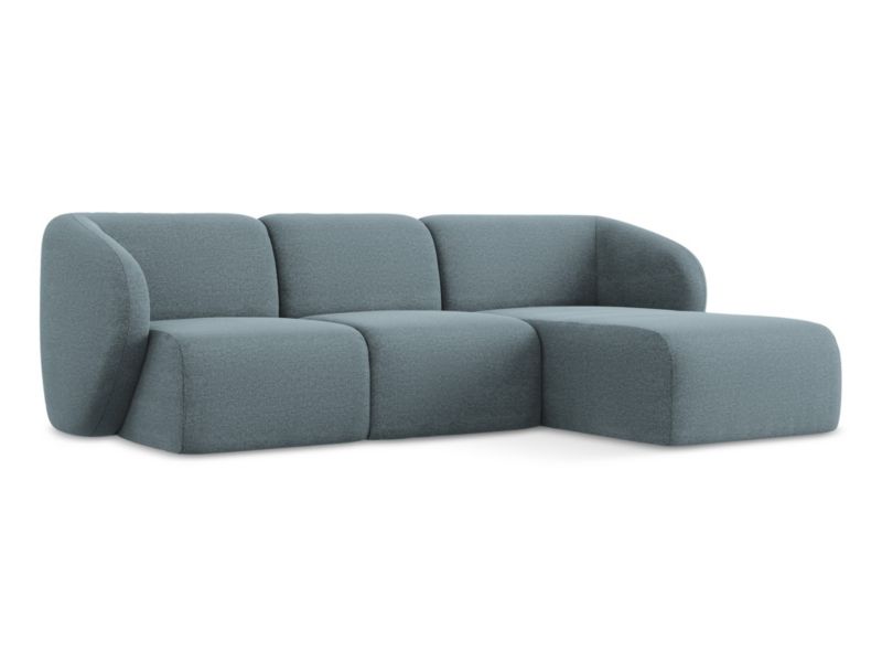 Narożnik prawostronny LaMiaSofa CERVO z tkaniny bouclé 248x166 cm jeans 1 szt.