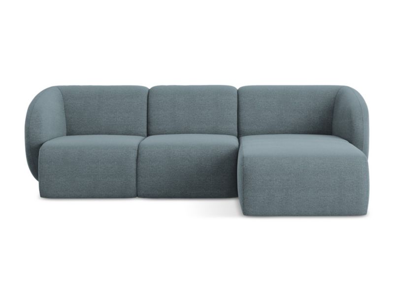 Narożnik prawostronny LaMiaSofa CERVO z tkaniny bouclé 248x166 cm jeans 1 szt.