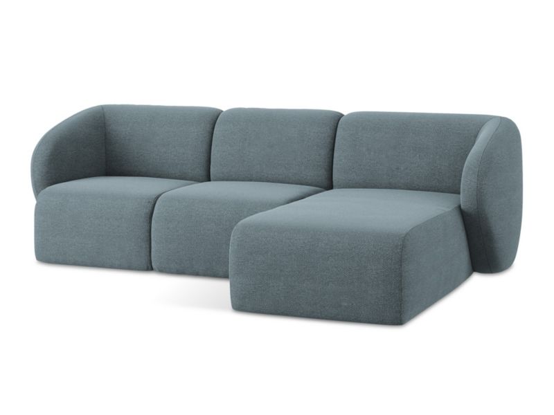 Narożnik prawostronny LaMiaSofa CERVO z tkaniny bouclé 248x166 cm jeans 1 szt.