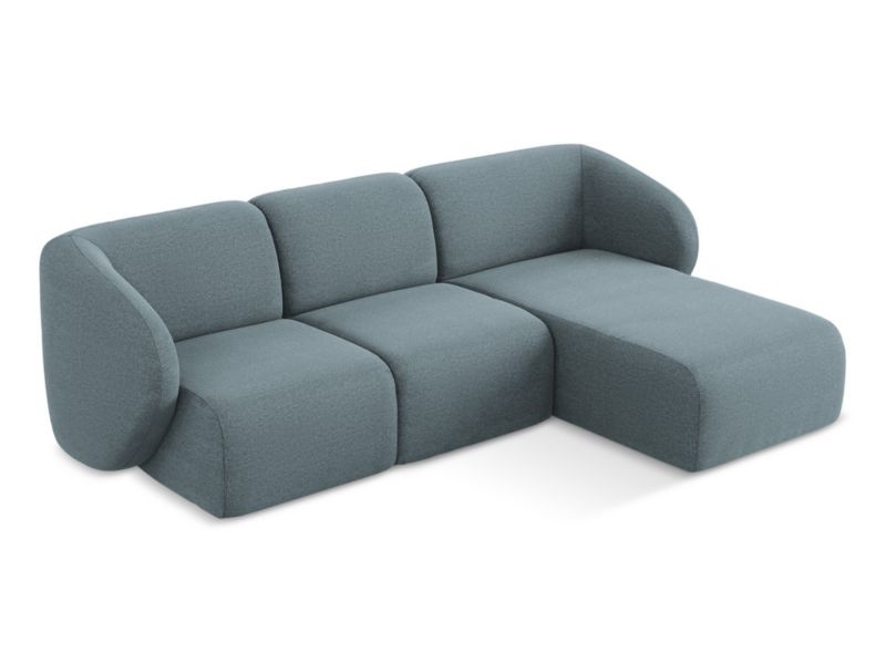 Narożnik prawostronny LaMiaSofa CERVO z tkaniny bouclé 248x166 cm jeans 1 szt.