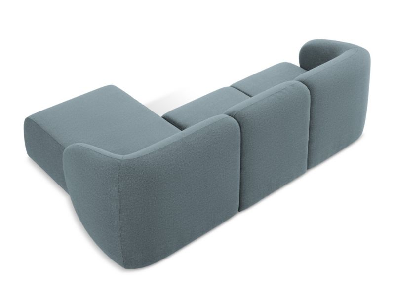 Narożnik prawostronny LaMiaSofa CERVO z tkaniny bouclé 248x166 cm jeans 1 szt.
