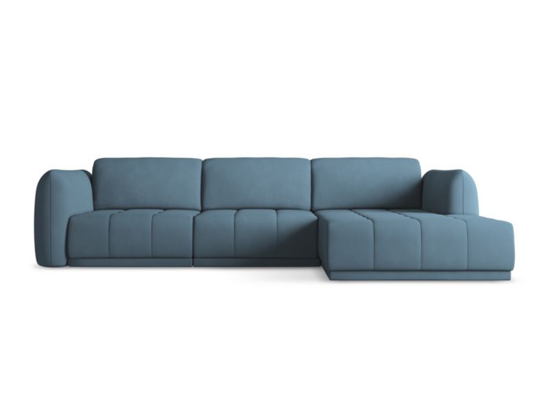 Narożnik prawostronny Makamii Hoku z tkaniny szenilowej 290x170 cm jeans 1 szt.