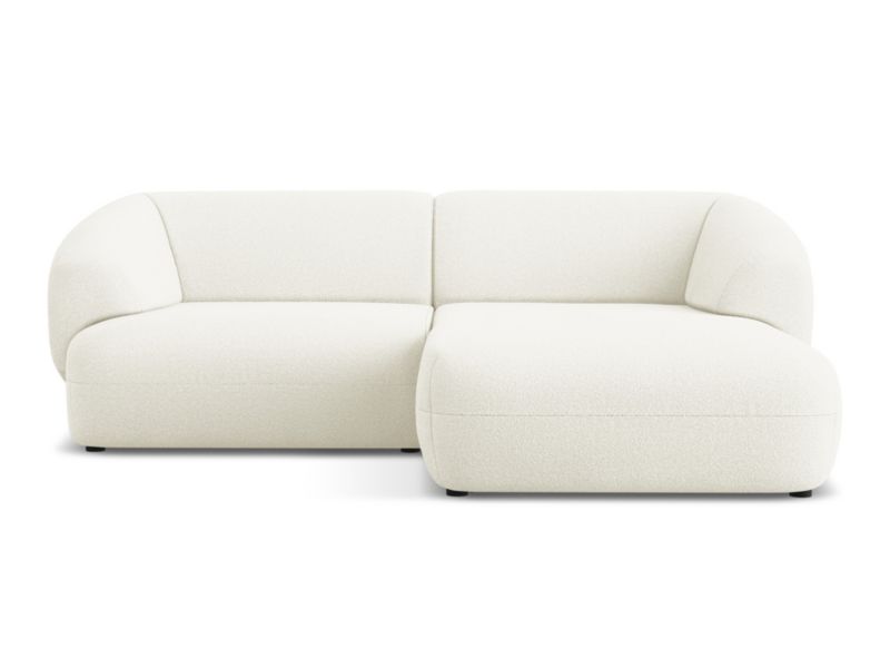 Narożnik prawostronny Makamii Moana z tkaniną boucle 230x98 cm biały 1 szt.