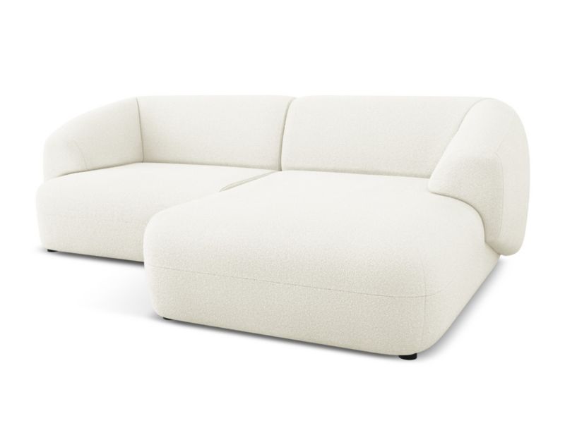 Narożnik prawostronny Makamii Moana z tkaniną boucle 230x98 cm biały 1 szt.