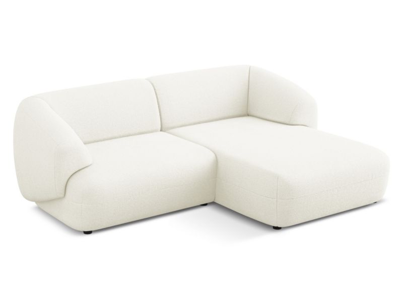 Narożnik prawostronny Makamii Moana z tkaniną boucle 230x98 cm biały 1 szt.