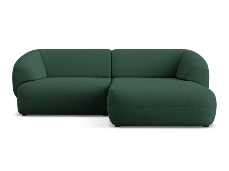 Narożnik prawostronny Makamii Moana z tkaniną boucle 230x98 cm butelkowa zieleń 1 szt.