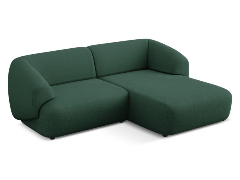 Narożnik prawostronny Makamii Moana z tkaniną boucle 230x98 cm butelkowa zieleń 1 szt.