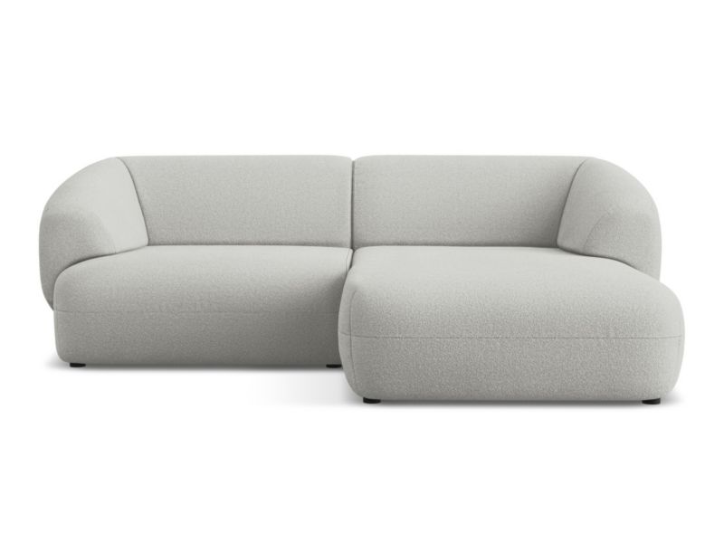 Narożnik prawostronny Makamii Moana z tkaniną boucle 230x98 cm jasny szary 1 szt.