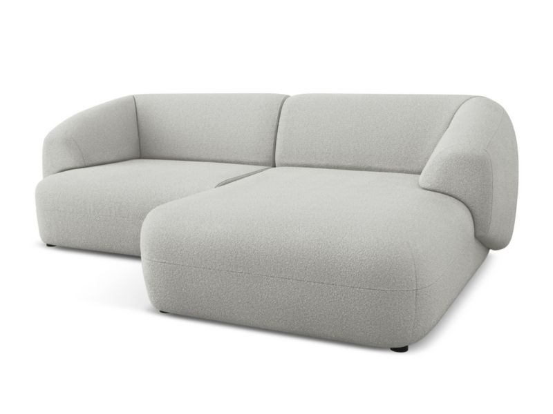 Narożnik prawostronny Makamii Moana z tkaniną boucle 230x98 cm jasny szary 1 szt.