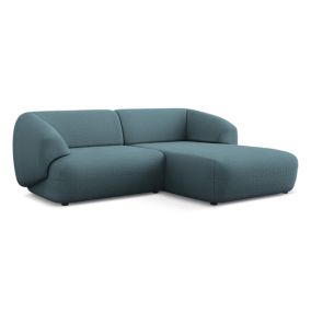 Narożnik prawostronny Makamii Moana z tkaniną boucle 230x98 cm jeans 1 szt.