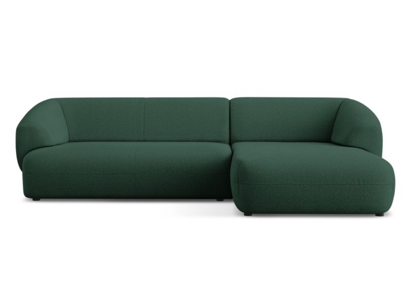 Narożnik prawostronny Makamii Moana z tkaniną boucle 280x156 cm butelkowa zieleń 1 szt.