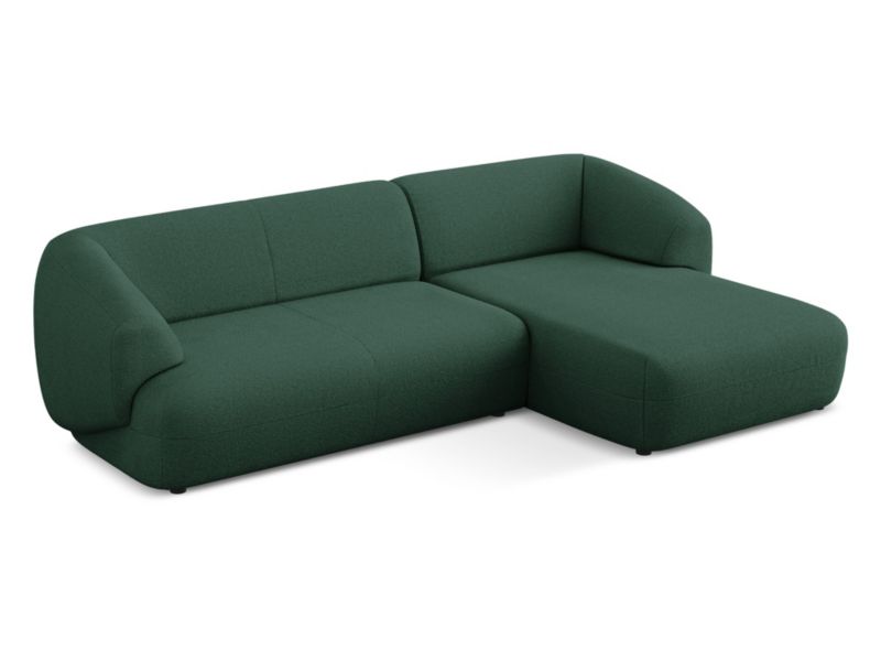 Narożnik prawostronny Makamii Moana z tkaniną boucle 280x156 cm butelkowa zieleń 1 szt.