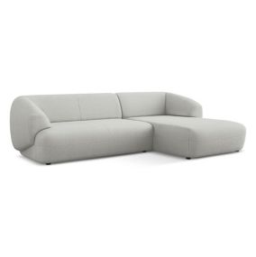 Narożnik prawostronny Makamii Moana z tkaniną boucle 280x156 cm jasny szary 1 szt.