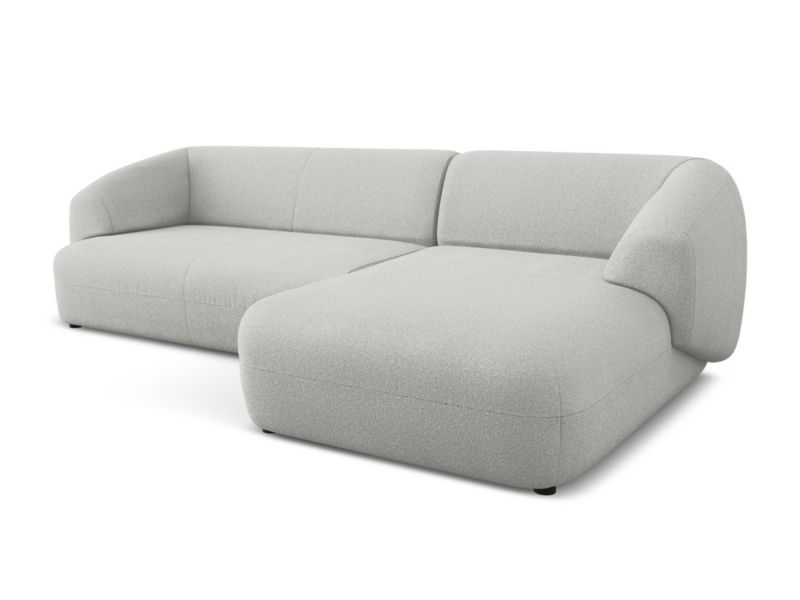 Narożnik prawostronny Makamii Moana z tkaniną boucle 280x156 cm jasny szary 1 szt.
