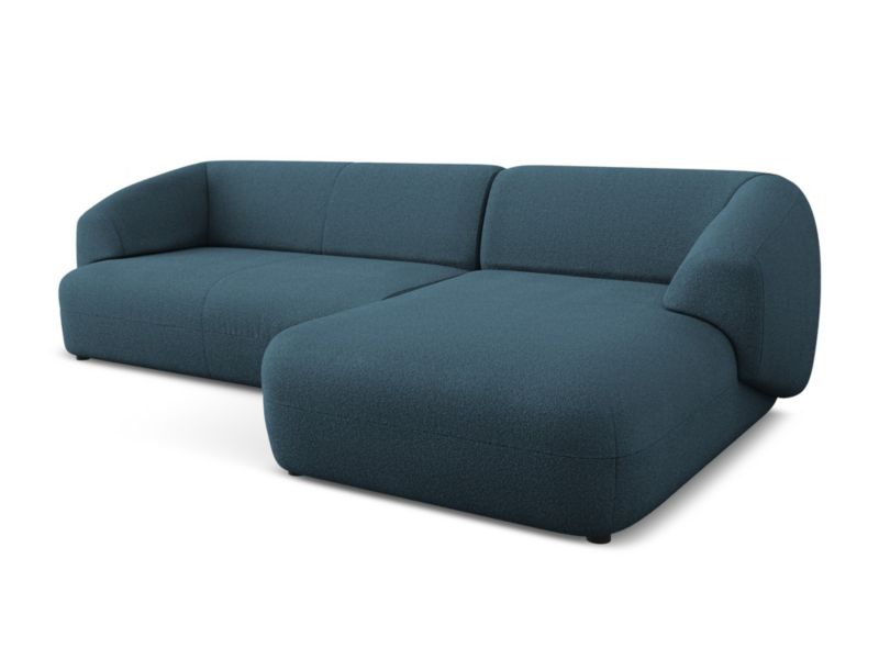 Narożnik prawostronny Makamii Moana z tkaniną boucle 280x156 cm królewski niebieski 1 szt.