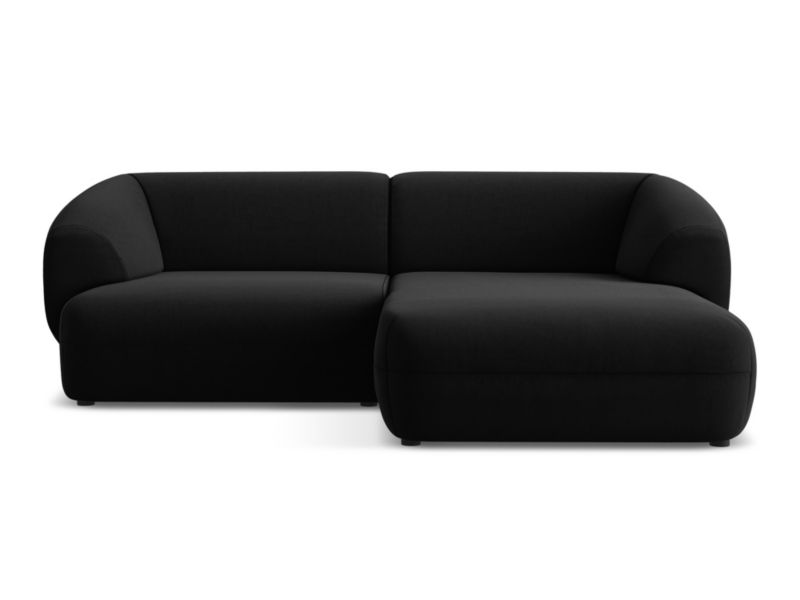 Narożnik prawostronny Makamii Moana z weluru 230x98 cm czarny 1 szt.