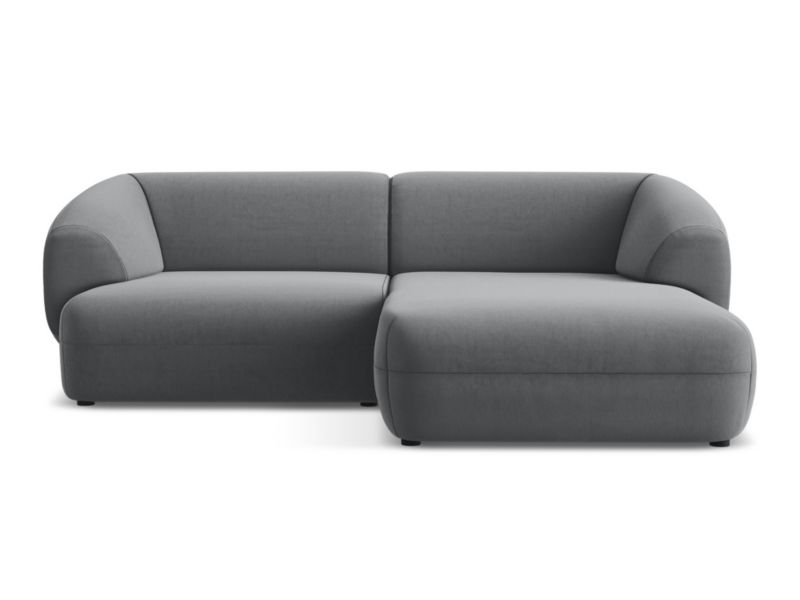 Narożnik prawostronny Makamii Moana z weluru 230x98 cm stalowy 1 szt.