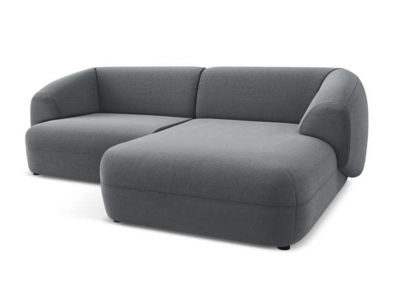 Narożnik prawostronny Makamii Moana z weluru 230x98 cm stalowy 1 szt.