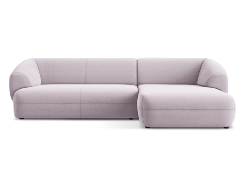 Narożnik prawostronny Makamii Moana z weluru 280x156 cm lawendowy 1 szt.
