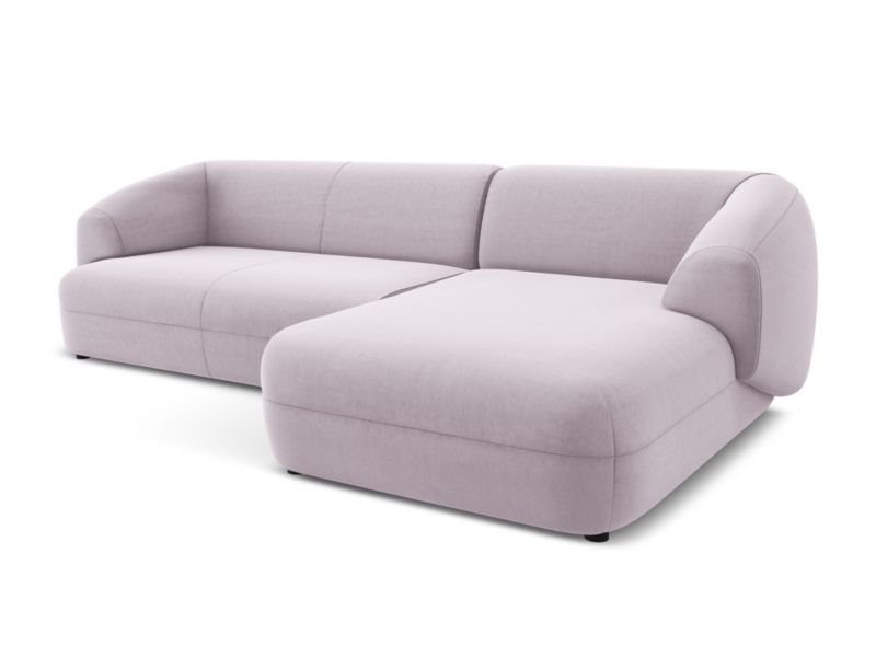 Narożnik prawostronny Makamii Moana z weluru 280x156 cm lawendowy 1 szt.