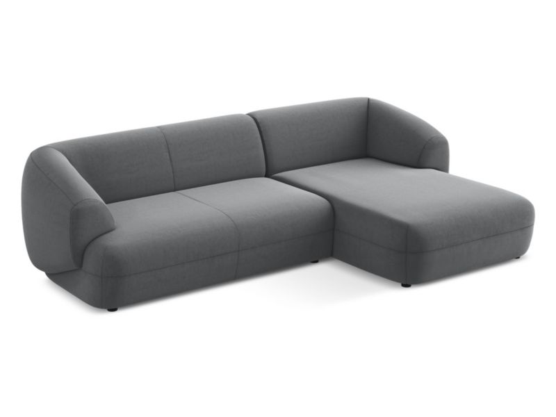 Narożnik prawostronny Makamii Moana z weluru 280x156 cm stalowy 1 szt.