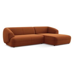 Narożnik prawostronny Makamii Moana z weluru 280x156 cm terakota 1 szt.