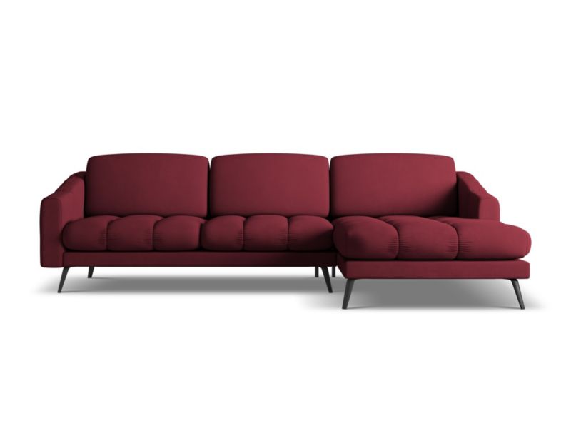 Narożnik prawostronny Makamii Nalu z tkaniny szenilowej 264x160 cm bordo 1 szt.
