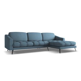 Narożnik prawostronny Makamii Nalu z tkaniny szenilowej 264x160 cm jeans 1 szt.