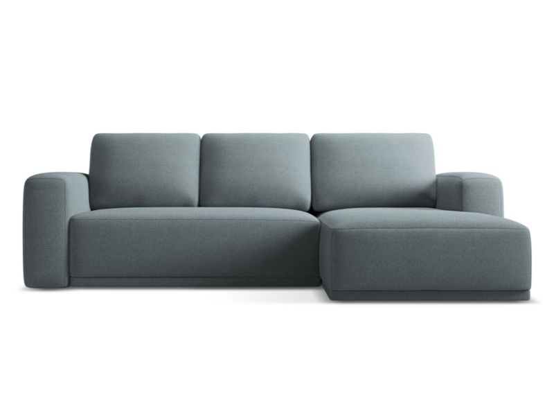 Narożnik prawostronny z funkcją spania Makamii Kaila z tkaniny szenilowej 258x160 cm jeans 1 szt.