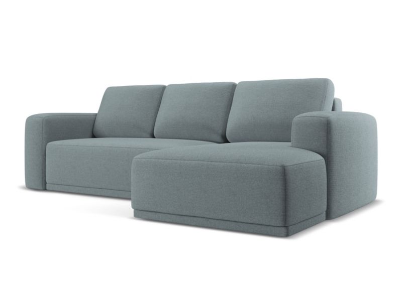Narożnik prawostronny z funkcją spania Makamii Kaila z tkaniny szenilowej 258x160 cm jeans 1 szt.