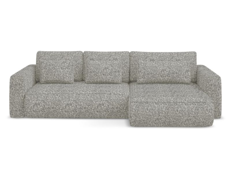 Narożnik prawostronny z funkcją spania Makamii Kapua z tkaniny plecionej 278x149 cm ciemny beż 1 szt.