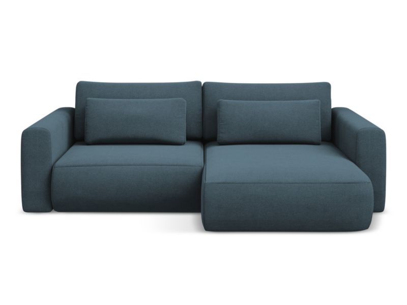 Narożnik prawostronny z funkcją spania Makamii Kapua z tkaniny strukturalnej 240x149 cm jeans 1 szt.