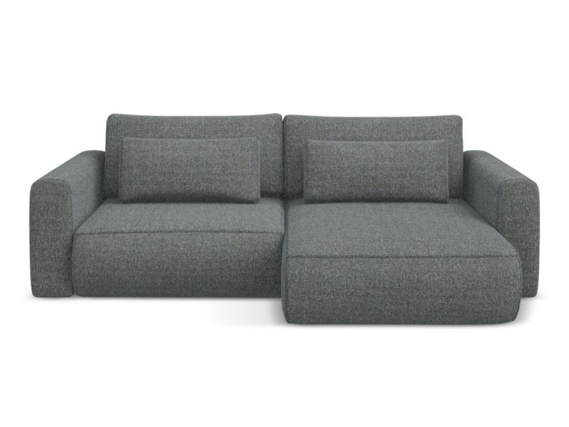 Narożnik prawostronny z funkcją spania Makamii Kapua z tkaniny strukturalnej 240x149 cm stalowy 1 szt.