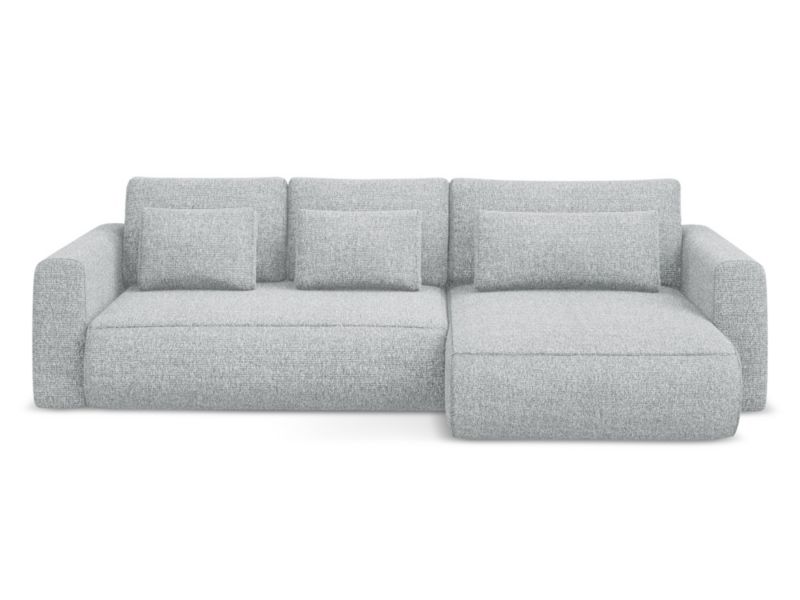 Narożnik prawostronny z funkcją spania Makamii Kapua z tkaniny strukturalnej 278x149 cm srebrny 1 szt.