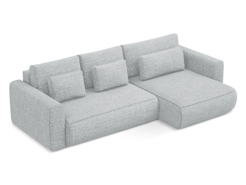 Narożnik prawostronny z funkcją spania Makamii Kapua z tkaniny strukturalnej 278x149 cm srebrny 1 szt.