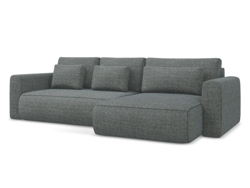 Narożnik prawostronny z funkcją spania Makamii Kapua z tkaniny strukturalnej 278x149 cm stalowy 1 szt.