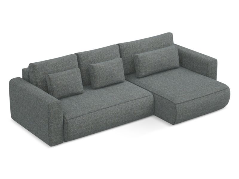Narożnik prawostronny z funkcją spania Makamii Kapua z tkaniny strukturalnej 278x149 cm stalowy 1 szt.
