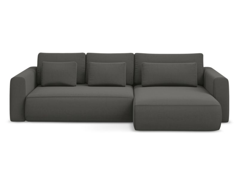 Narożnik prawostronny z funkcją spania Makamii Kapua z weluru 278x149 cm stalowy 1 szt.