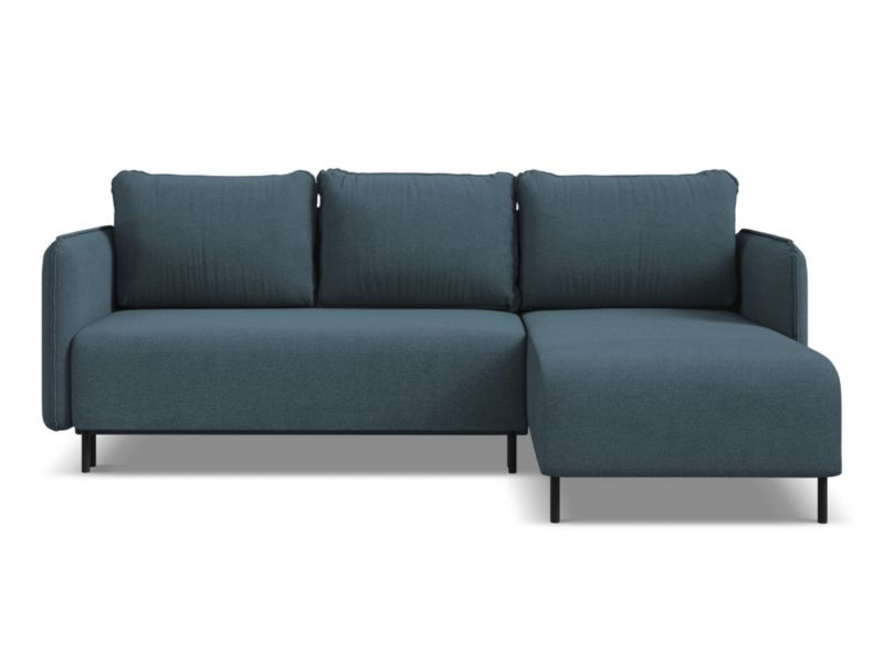 Narożnik prawostronny z funkcją spania Makamii Luana z tkaniny strukturalnej 236x162 cm jeans 1 szt.