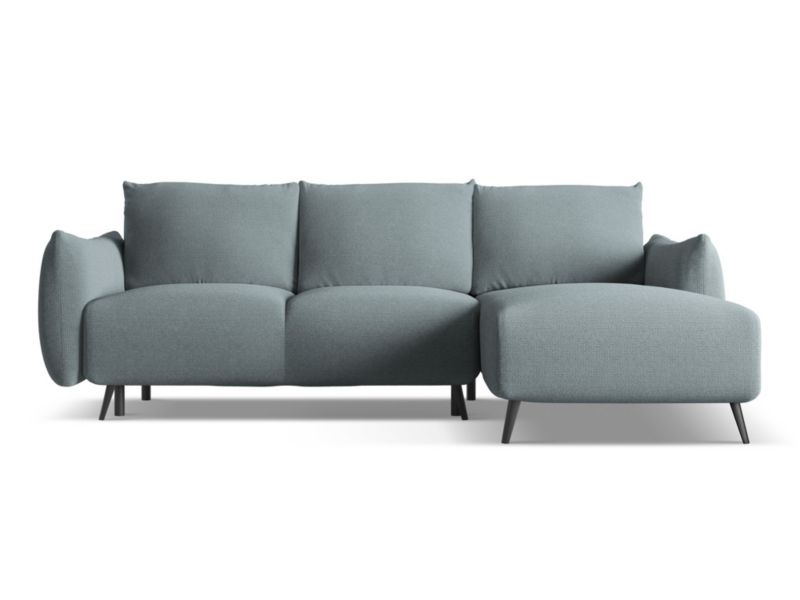 Narożnik prawostronny z funkcją spania Makamii Malie z tkaniny szenilowej 242x162 cm jeans 1 szt.