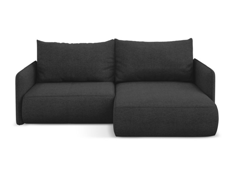Narożnik prawostronny z funkcją spania Makamii Nanea z tkaniny szenilowej 207x148 cm antracyt 1 szt.