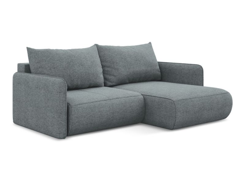 Narożnik prawostronny z funkcją spania Makamii Nanea z tkaniny szenilowej 207x148 cm jeans 1 szt.