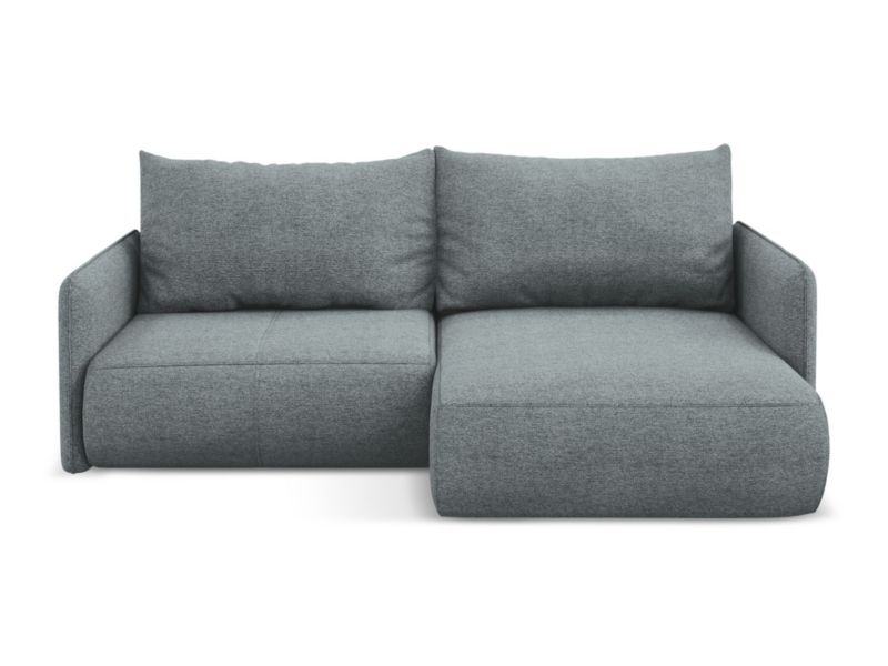 Narożnik prawostronny z funkcją spania Makamii Nanea z tkaniny szenilowej 207x148 cm jeans 1 szt.