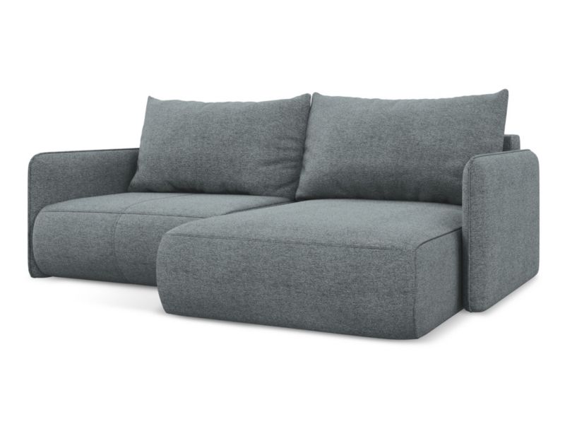 Narożnik prawostronny z funkcją spania Makamii Nanea z tkaniny szenilowej 207x148 cm jeans 1 szt.