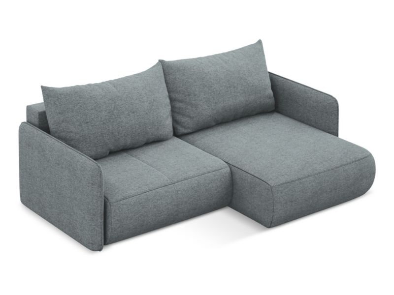 Narożnik prawostronny z funkcją spania Makamii Nanea z tkaniny szenilowej 207x148 cm jeans 1 szt.