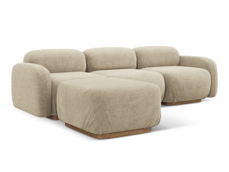 Narożnik uniwersalny Makamii Ailani z tkaniną boucle 270x190 cm beżowy 1 szt.