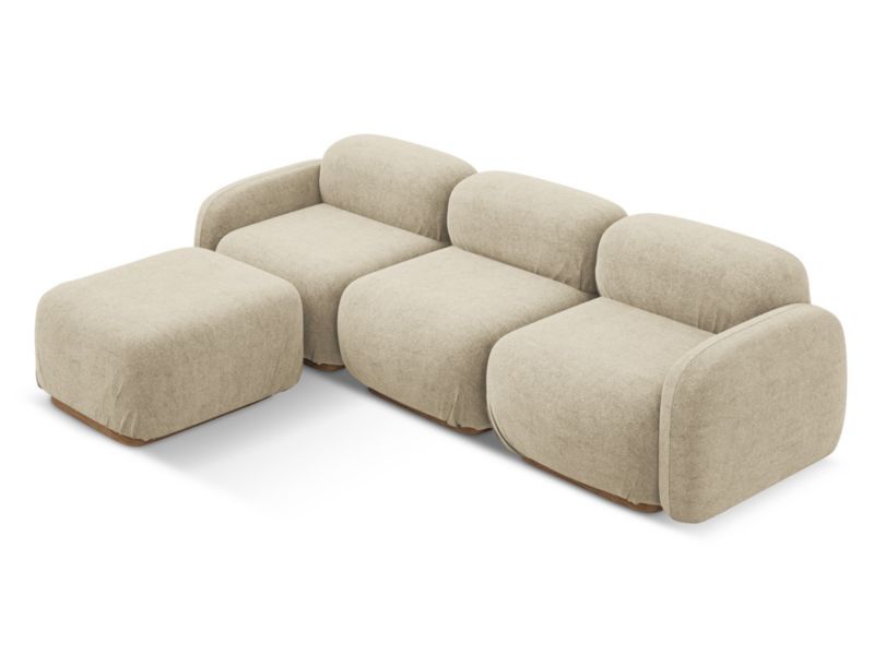 Narożnik uniwersalny Makamii Ailani z tkaniną boucle 270x190 cm beżowy 1 szt.