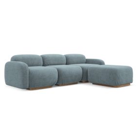 Narożnik uniwersalny Makamii Ailani z tkaniną boucle 270x190 cm jeans 1 szt.